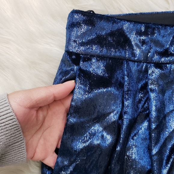 NEW Tibi Velvet Lurex Stella Cropped Wide Leg Pant - Picture 5 of 8